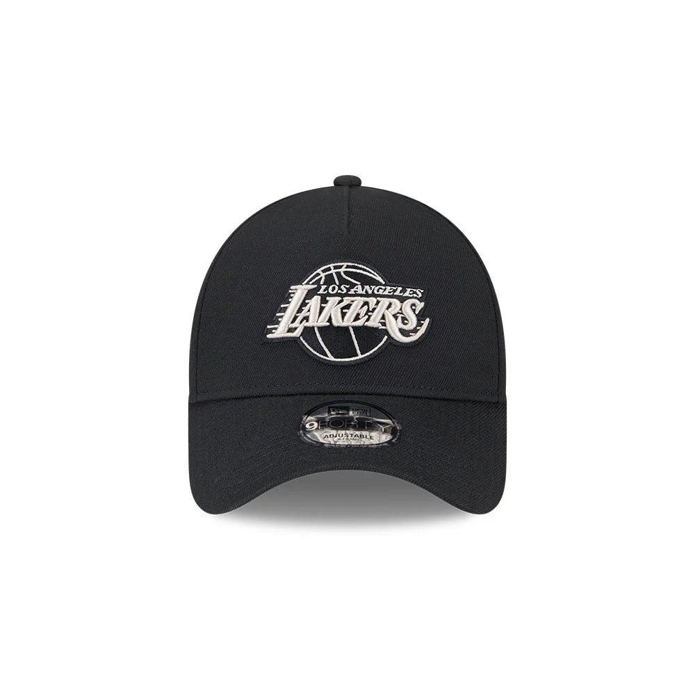 LA Lakers Hat - Black Stone Repreve 9Forty A-Frame NBA Snapback Cap - New Era